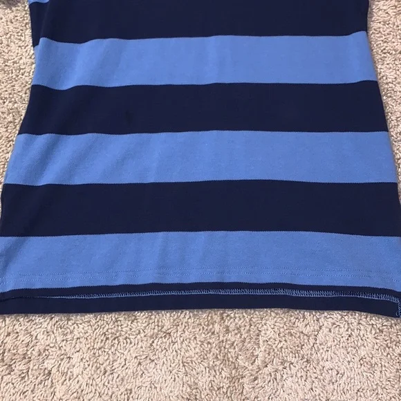 Men’s Aeropostale Blue Striped Polo Short Sleeve - Picture 4 of 10